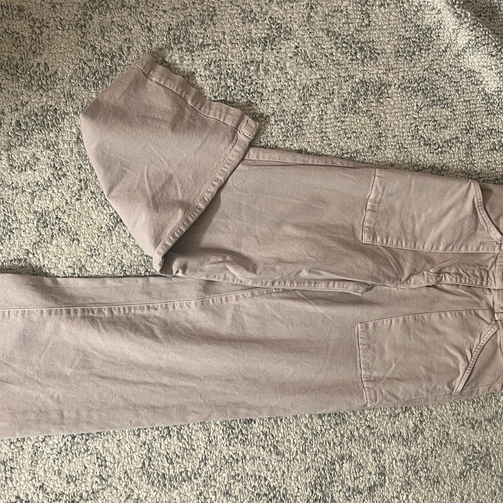 Light beige high rise sailor pocket pants